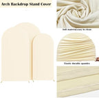 HAINARverS Set of 3 Stretchy Arch Backdrop Covers, Beige, 6/6.6/7.2FT - Image 4