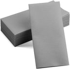 Linen-Feel Grey Paper Napkins - Decorative Cloth-Like Disposable Dinner Napkins - Soft And Absorbent Napkins for Thanksgiving, Party, Wedding, Bathroom Or Any Occasion. (Pack of 100) - Image 5