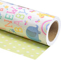 WRAPAHOLIC Jumbo Reversible Baby Shower Wrapping Paper - 30 Inch x 100 Feet - Animals & New Baby Design for Neutral Baby Shower, Boys Girls Kids Birthday by WRAPAHOLIC