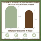 Set of 2 Arch Backdrop Covers Brown Sage Green(7.2Ft, 6Ft), 2-Sided Spandex Fitted Round Top Chiara Arch Backdrop Stand Covers for Baby Shower Wedding Birthday Party Supplies (Only Cover) - Image 5