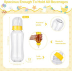Aneco 12 Set Bottle Chug Baby Shower Games, Plastic Juegos Para Baby Shower Bottle, Gender Reveal Race Decoration with Bottles Bibs Sign Diapers Caps Blindfolds for Adult Party Supplies, Light Yellow - Image 2