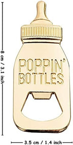 Bottle Openers for Baby Shower Favors Set of 18, Bridal Baby Shower Decorations Souvenirs, Poppin Bottles Openers with Exquisite Gifts Box Used for Baby Party (White Bottle Opener, 18) - Image 2
