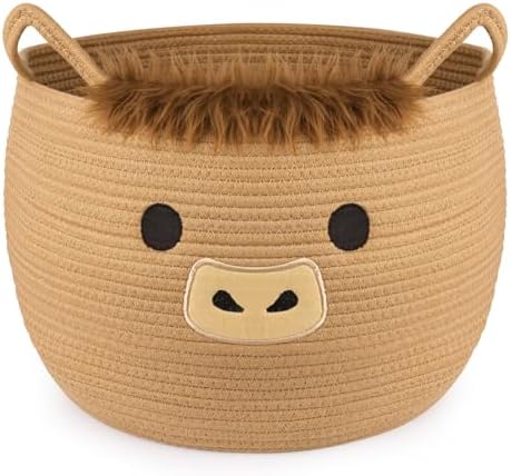 Highland Cute Cow Basket for Nursery, Large Blanket Gift Basket by Hkojewp