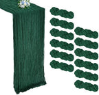 12 Pack Emerald Green Cheesecloth Table Runner 10Ft 23 x 120 Inch by RestfulGlow