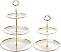 Frcctre Set of 2 Ceramic Cupcake Stand, 3+2 Tier Porcelain Dessert Display Tower Pastry Serving Tray, Tiered Dessert Cupcake Serving Platter for Tea Party, Wedding, Birthday by Frcctre