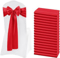 60 Pcs Red Chair Sashes Satin Chair Bows Sashes for Party, Hotel, Wedding, Reception, Restaurant Event Decoration (7 x 108 inch) by Lykoow