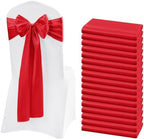 60 Pcs Red Chair Sashes Satin Chair Bows Sashes for Party, Hotel, Wedding, Reception, Restaurant Event Decoration (7 x 108 inch) by Lykoow