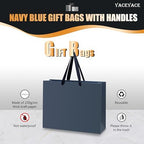 YACEYACE Navy Blue Gift Bags Bulk, Large Size 12.5"x4.5"x11" Navy Blue - Image 5
