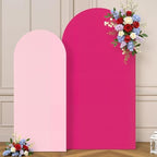 Pink Arch Cover 7.2FT 6FT Hot Pink Stretch Spandex Wedding Backdrop Cover by Besutolife