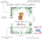Andaz Press Greenery Highland Cow Baby Shower Decorations, Personalized Welcome Sign Board, Western Theme, 16"x20" Canvas Guest Book Alternative - Image 2