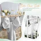 120 PCS Silver Satin Chair Sashes, 7 x 108 Inch - Image 7