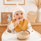 Golray Baby Gift Set for Newborn Boys & Girls, 8 Piece Basket with Cotton Wrap Footed Onesie, Muslin Swaddle Blanket, Bib, Hat, Baby Shoes, Plush Bunny, Milestone Card & Gift Box - Image 6