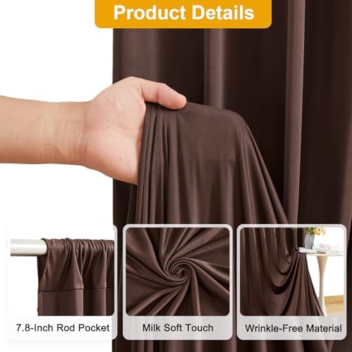 20FT x 15FT Wrinkle-Free Brown Backdrop Curtains for Wedding, 4 Panels Brown Fabric Photo Background Drapes for Wedding Reception, Birthday, Bridal & Baby Shower Decorations Photography - Image 5