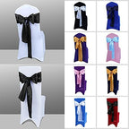 Babenest 50pcs Satin Chair Sashes Ties for Party Wedding, Black - Image 5