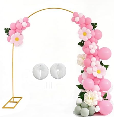 Metal Wedding Arch Stand with Base Gold Backdrop for Ceremony Party by IKULE