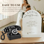 Audio Guest Book Wedding Phone,Audio GuestBook,Phone GuestBook,Bridal Shower Party Gifts, Vintage Guest Book Telephone Record Customized Voice Message for Your Wedding Party (Retro Black) - Image 4