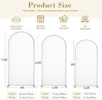 Set of 3 Arch Backdrop Covers Stretchy Spandex White Beige for Boho Wedding - Image 6