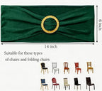 Pack of 50 Spandex Hunter Green Chair Sashes with Gold Buckles, Stretch Chairs Sashes for Wedding Party Baby Shower Decor Chair Bands Bows (Hunter Green Sashes, Gold Buckles) - Image 3