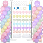 2 Sets Adjustable Balloon Column Stand Kit with Bases（Pastel Pink） by Naozinebi