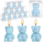 Hoolerry 30 Pcs Mini Bear Candle Baby Shower Party Favor Gift, Light Blue by Hoolerry