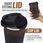 Promora 12 oz Disposable Coffee Cups with Lids & Sleeves, Premium Insulated To Go Coffee Paper Cups (12 oz, Pack of 80) Brown and Black - Image 7