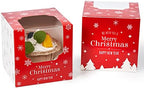 Happyhiram 200 Pack Christmas Red Cupcake Boxes with Inserts and Window by HappyHiram