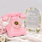 Audio Guest Book Wedding Phone and Audio Guest Book Sign (Pink) by WORVABEAudioGuestBook