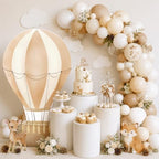 2.9 ft x 4.9 ft Hot Air Balloon Baby Shower Decorations, Large Light Brown Hot Air Shaped Cardboard Cutout, Life-Size Standup Photo Booth Props for Birthday Party Celebration Backdrops Decor - Image 6