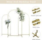 Gawicpy Wedding Arch Backdrop Stand Set Metal Arch Backdrop Stand with Wedding Arch Cover, Wedding Balloon Arch Backdrop Stand for Birthday, Baby Shower, Anniversary (Beige, 5.9FT+6.6FT+7.2FT) - Image 7