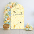 Arch Backdrop Cover, Little Honey is On The Way Baby Shower, Spandex Double-Sided Arch Cover Sweet Bee Birthday Party Ceremony Decorations (Honeycomb,5FT) - Image 3