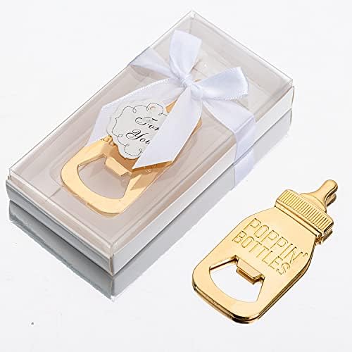 24Pack Baby Bottle Openers for Baby Shower Favors Gifts, Decorations Souvenirs, Poppin Bottles Openers with Gifts Box used for Guests Gender Reveal Party Favors or Wedding Favors (24, white) - Image 3