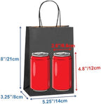 100Pcs Small Party Favor Gift Bags with Handles,Black Paper Bags - Image 2