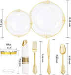 Hioasis 210 Pcs Clear Gold Plates for Party - Image 6