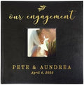Personalized Engagement Photo Album, Holds 200 4" x 6" Photos, Engraved Our Engagement Leatherette Picture Album, Engagement Gifts For Couples, Black by GiftsForYouNow