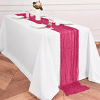 12 Pack Hot Pink Table Runner 10Ft Cheesecloth Table Runner Rustic Gauze Table Runners Romantic Long Sheer Fabric Cheese Cloth Table Runners for Wedding Party Bridal Baby Shower - Image 4