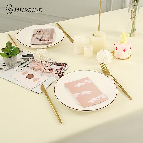 6 Pack Tablecloth 60 x126 inch Polyester Table Cloth for 8 Foot Rectangle Tables,Stain and Wrinkle Resistant Washable Fabric Table Covers Polyester Beige Table Clothes for Wedding,Party,Banquet - Image 4