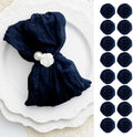 100 Pack Navy Blue Cheesecloth Napkins Washable Set of 100 Navy Blue Cloth Napkins 21x21 Inches Rustic Boho Cotton Gauze Dinner Table Napkins for Wedding Bridal Baby Shower Summer Party Table Decor by FoliafeelHome