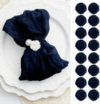 100 Pack Navy Blue Cheesecloth Napkins Washable Set of 100 Navy Blue Cloth Napkins 21x21 Inches Rustic Boho Cotton Gauze Dinner Table Napkins for Wedding Bridal Baby Shower Summer Party Table Decor by FoliafeelHome