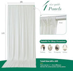 20 ft x 10 ft Wrinkle Free Ivory Backdrop Curtain for Wedding Parties, Polyester Ivory Photo Backdrop Drapes 4 Panels 5x10ft for Baby Shower Photoshoot Engagement Birthday Party Photography Background - Image 5