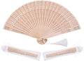 Sepwedd 50 Set Sandalwood Fan Wooden Hand Fan Baby Shower Party Favors with Organza Bags and Tassels Wooden Folding Fan by SEPWEDD