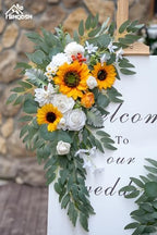 Wedding Arch Faux Flowers Set of 2 Greenery Garland for Wedding Decor Ceremony and Reception Backdrop Decoration (Sunflower) - Image 3