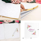 Andaz Press Personalized Baby Shower Guestbook with Gold Accents, Watercolor Spring Florals Custom, White Guest Sign in Registry 120 Pages 8.5 X 8.5 Memories Book for DIY, Scrapbook, Photo Album - Image 5