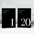 Black Wedding Table Numbers 1-20 with Stands, 5"x7" Black Acrylic Table Numbers with White Font, Perfect for Wedding Party Reception(1-20, 5"x7") by JINMURY