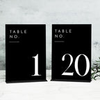 Black Wedding Table Numbers 1-20 with Stands, 5"x7" Black Acrylic Table Numbers with White Font, Perfect for Wedding Party Reception(1-20, 5"x7") by JINMURY