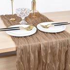 Coffee Cheesecloth Table Runner Fall Wedding Birthday Party Decor 10 Pack - Image 4