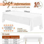 Showgeous 60x126 Inch White Rectangle Tablecloth 10 Pack Fit 7FT Table - Image 2