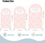 One Silly Goose Arch Backdrop Cover 7.2FT Pink Plaids Stretchy Arched Stand Cover for Baby Girls 1st Birthday Baby Shower Party Decoration - Image 4