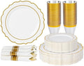 350PCS White Plastic Plates, Plastic Dinnerware Sets for 50 Guests by Ciselure