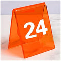 Acrylic Table Numbers, Tent Style Table Signs, Set of 6 Colorful Panel Desk Signs, Best for Rustic Receptions, Banquets Cafés Restaurants Hotel(Orange 19 24) by Unknown