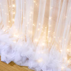 10ft x 10ft White Tulle Backdrop Curtain with Lights String for Parties Wedding Bridal Shower Sheer White Curtain Backdrop for Birthday Baby Shower Photo Booth Background Decorations - Image 5